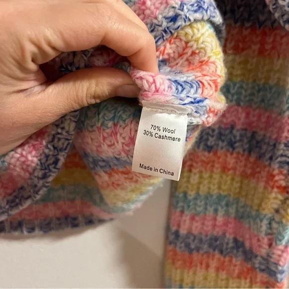 La Ligne rainbow pastel cropped sweater cherie sweater crewneck. - Picture 3 of 7